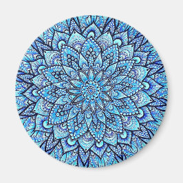 Imán Diseño de Mandala Dibujado a Mano con Lápiz de Col