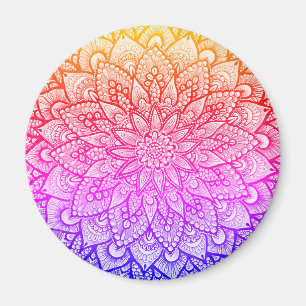 Imán Diseño de Mandala Multicolor Arte Original