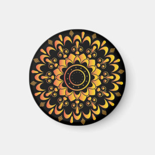 Imán Diseño de Mandala Único Dorado-95747
