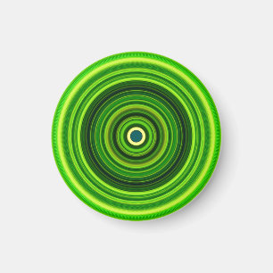 Imán Diseño de Mandala verde geométrica-64555