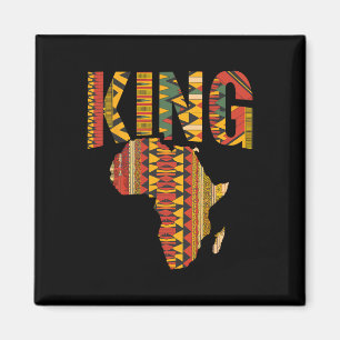 Imán Diseño de mapa del rey africano Kente Orgullo negr