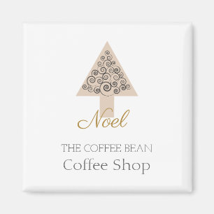 Imán Diseño de Marca de Cafetería de Navidad Moderna pa