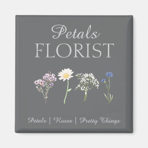 Imán Diseño de Marca de Floristería Boutique Moderna