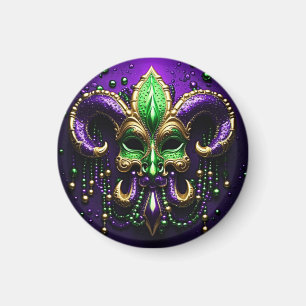 Imán Diseño de Mardi Gras Fleur De Lis