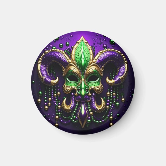 Imán Diseño de Mardi Gras Fleur De Lis (Frente)