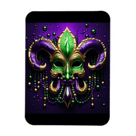 Imán Diseño de Mardi Gras Fleur De Lis