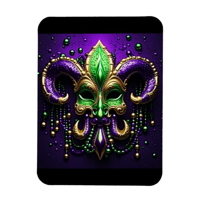 Imán Diseño de Mardi Gras Fleur De Lis (Vertical)