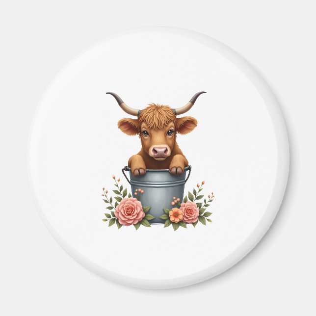 Imán Diseño de Mercado de Flores de Vaca de las Tierras (Frente)