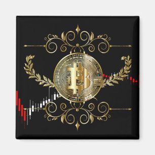 Imán Diseño de moneda de oro de Bitcoin