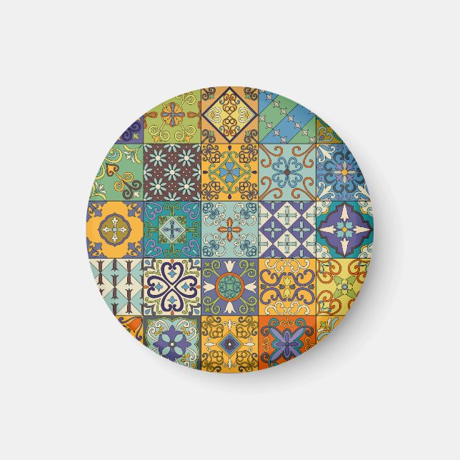Imán Diseño de mosaicos de talavera portuguesa (Frente)