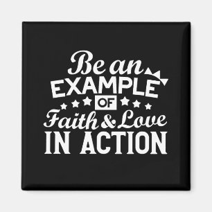 Imán Diseño de motivación cristiana - Fe, amor y acción