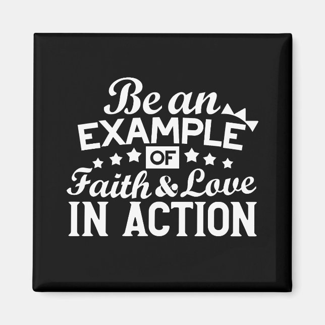 Imán Diseño de motivación cristiana - Fe, amor y acción (Frente)