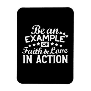 Imán Diseño de motivación cristiana - Fe, amor y acción