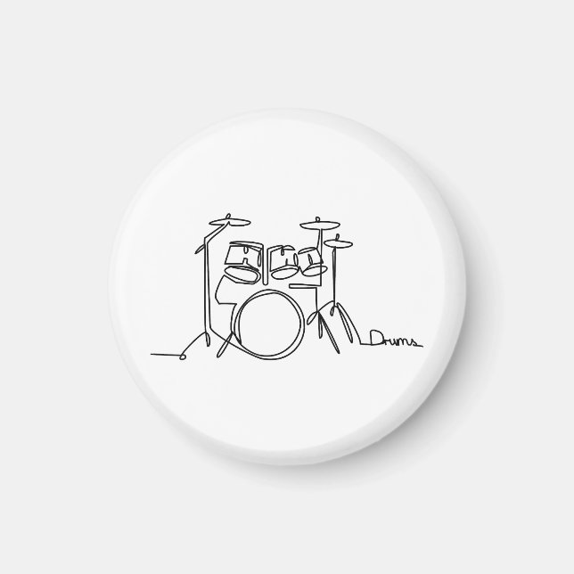 Imán Diseño de música de batería One-Line Drums  (Frente)