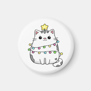 Imán Diseño de Navidad de gato lindo 