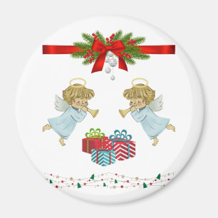 Imán Diseño de navidades con ángeles