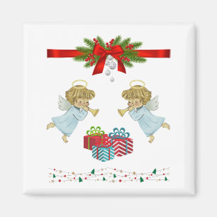 Imán Diseño de navidades con ángeles