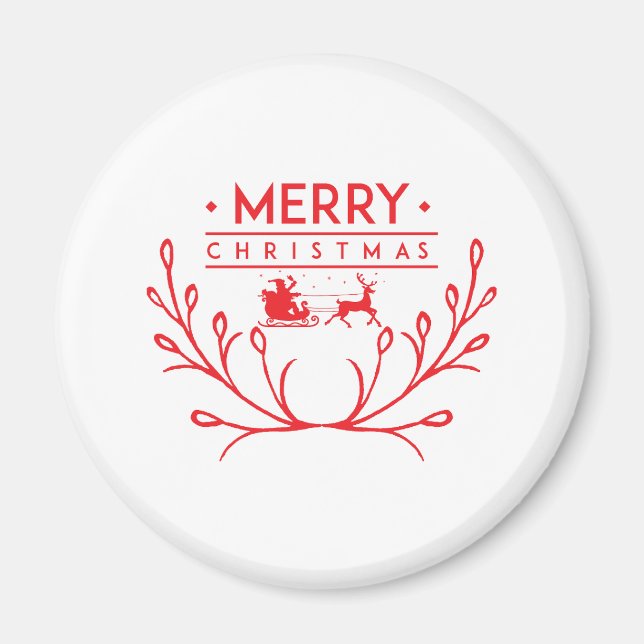 Imán Diseño de navidades con renos (Frente)