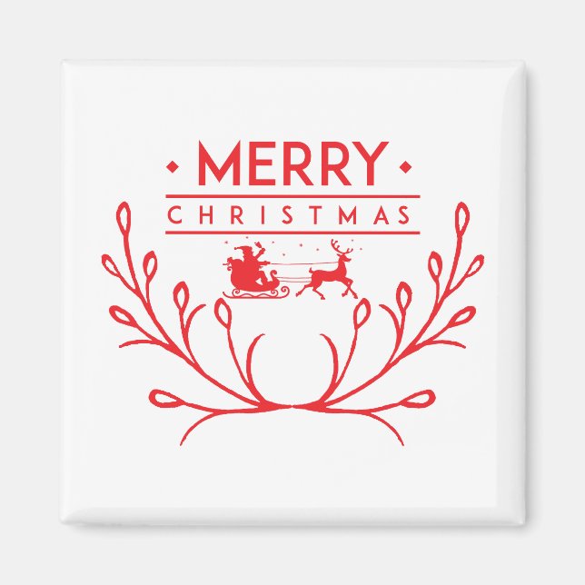 Imán Diseño de navidades con renos (Frente)