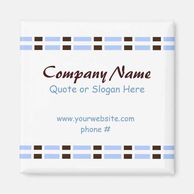 Imán Diseño de Office de vínculo azul y chocolate (Frente)