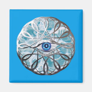 Imán Diseño de ojos místicos cromados
