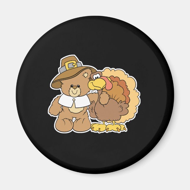 Imán diseño de oso de teddy de pavo (Frente)