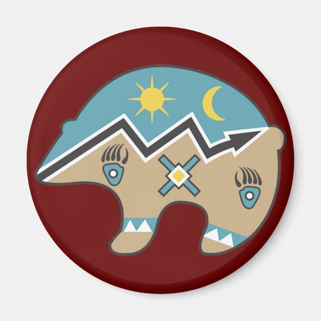 Imán Diseño de oso tribal (Frente)