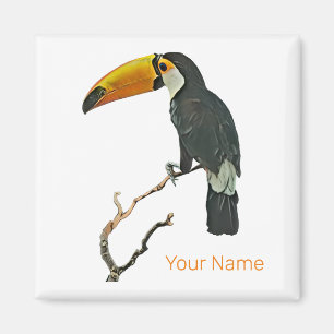 Imán Diseño de pájaros tropicales para animales con ret