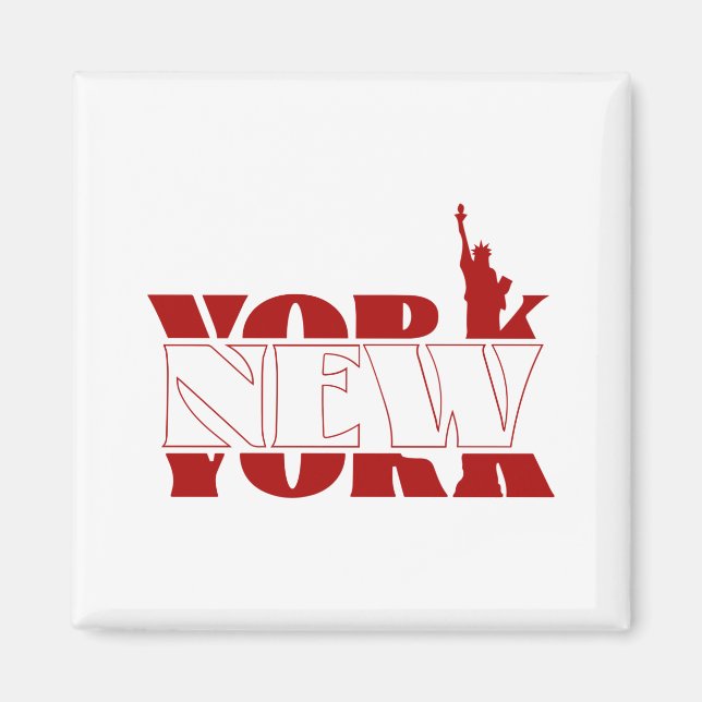 Imán Diseño de palabras de Nueva York. (Frente)