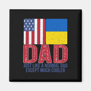 Imán Diseño de papá de bandera ucraniana americana vint