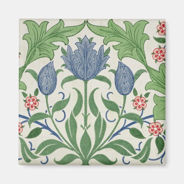 Imán Diseño de papel tapiz floral (Frente)