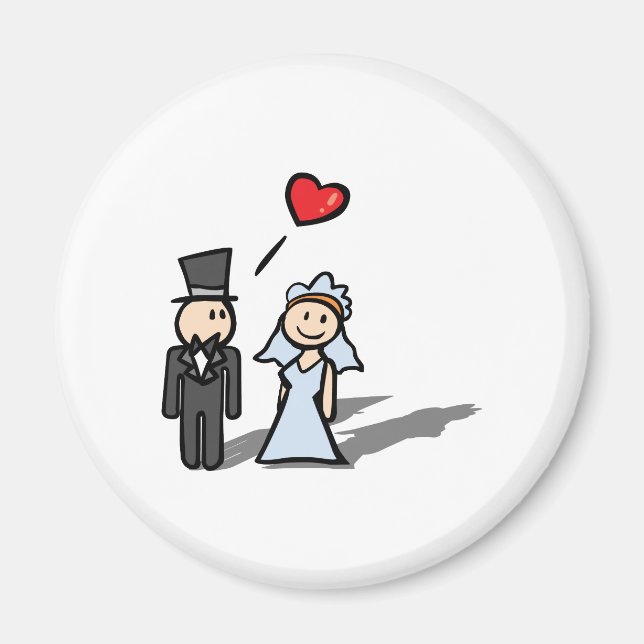 Imán Diseño de pareja "Día de la Boda" (Frente)