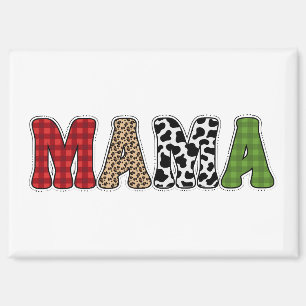 Imán Diseño de patrón de cuadros de Mama Christmas
