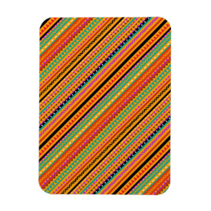 Imán Diseño de patrones aztecos nativos de color lindo