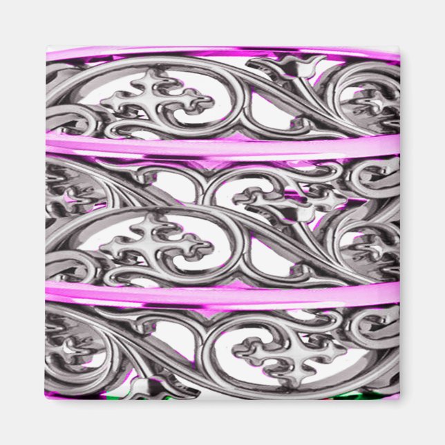 Imán Diseño de patrones cruzados de filigrana morado (Frente)