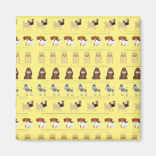 Imán diseño de patrones de perros lindos para los amant