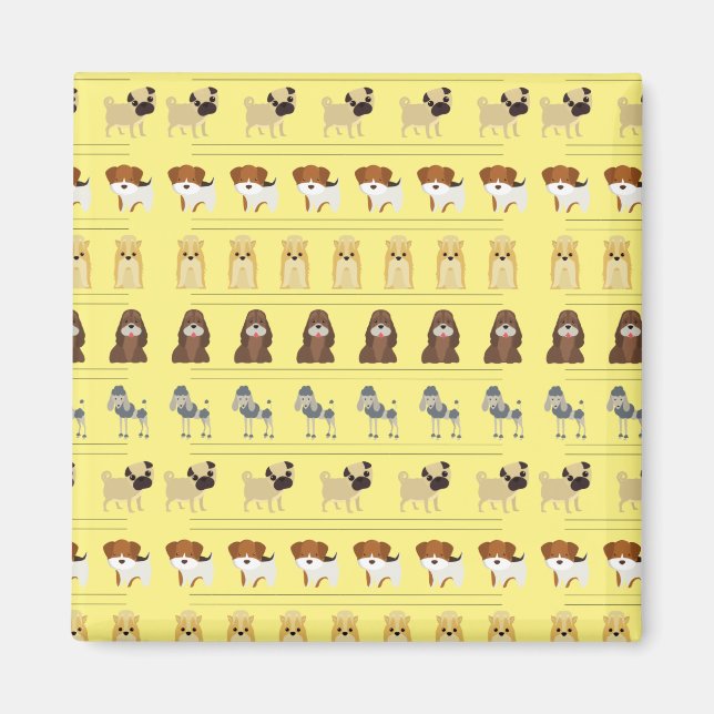 Imán diseño de patrones de perros lindos para los amant (Frente)