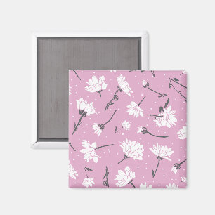 Imán Diseño de patrones florales rosados - Arte elegant