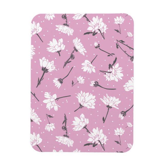 Imán Diseño de patrones florales rosados - Arte elegant (Vertical)