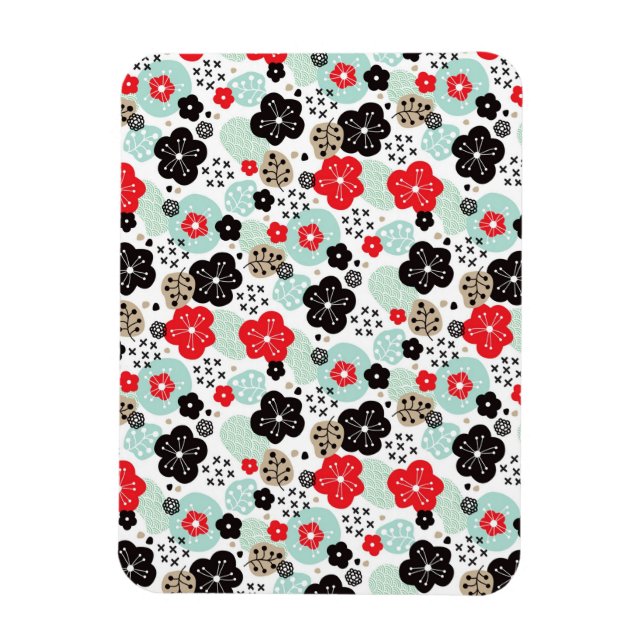 Imán Diseño de patrones japoneses lindos (Vertical)