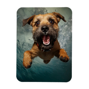 Imán Diseño de perro juguetón nadando bajo el agua
