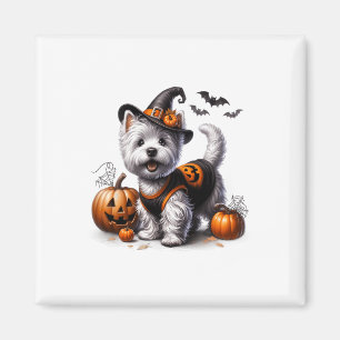 Imán Diseño de perros de Halloween Westie Tee West Terr