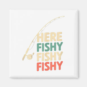Imán Diseño de pesca divertida de aquí-sospechoso Pesca