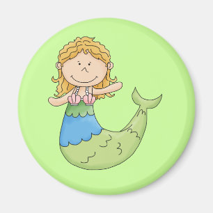 Imán Diseño de pescado Chica de sirena rubia