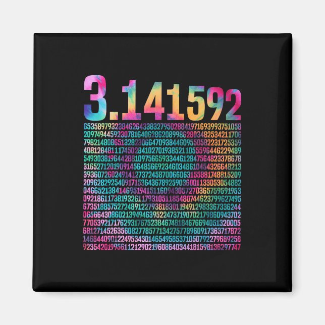 Imán Diseño De Pi Para El Profesor Tie Dye 3.14 Dígitos (Frente)
