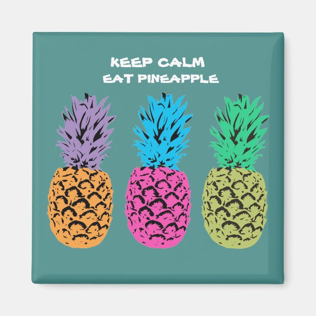 Imán Diseño de piña ilustrado (Frente)