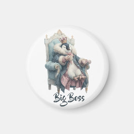Imán Diseño de pingüino de invierno del gran jefe