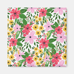 Imán Diseño de pinturas de manto floral de primavera ro