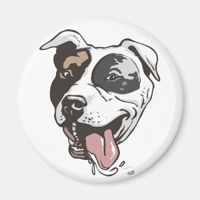 Imán Diseño de Pitbull por Mudge Studios (Frente)