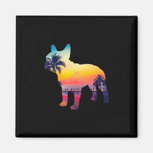 Imán Diseño de puesta de sol de bulldog